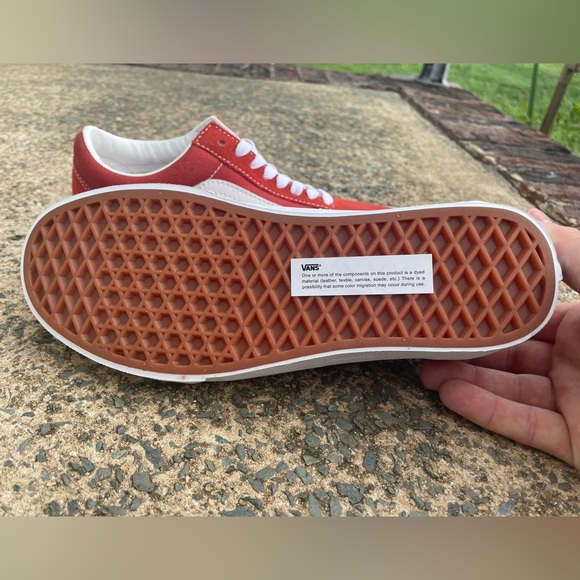 Women’s Burnt Orange Low Top Vans Sneakers - Picture 7 of 11